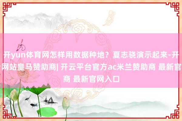 开yun体育网怎样用数据种地？夏志骁演示起来-开云平台网站皇马赞助商| 开云平台官方ac米兰赞助商 最新官网入口