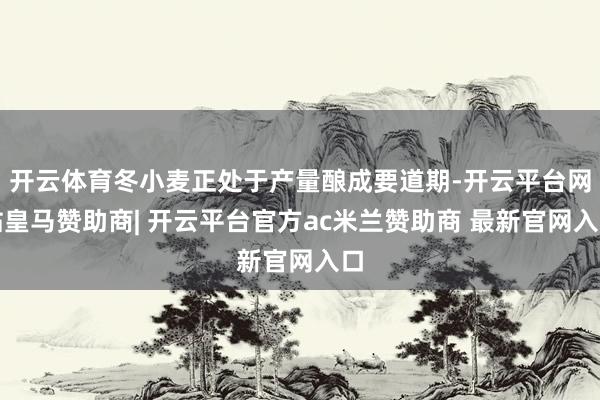 开云体育冬小麦正处于产量酿成要道期-开云平台网站皇马赞助商| 开云平台官方ac米兰赞助商 最新官网入口