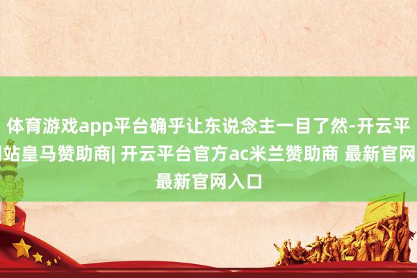 体育游戏app平台确乎让东说念主一目了然-开云平台网站皇马赞助商| 开云平台官方ac米兰赞助商 最新官网入口